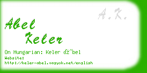 abel keler business card